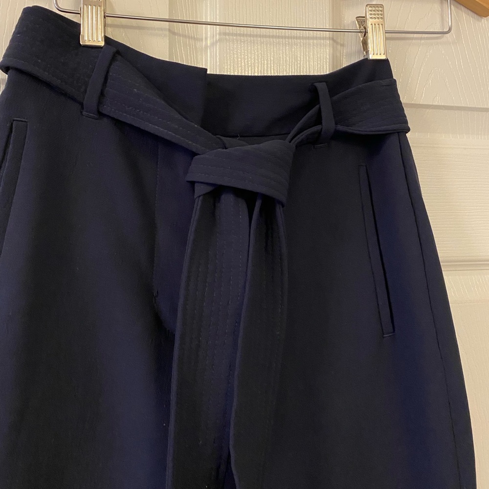 Wilfred Navy Cropped Tie-Waist Pants